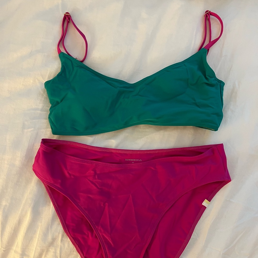 Summersalt emerald and magenta bikini top